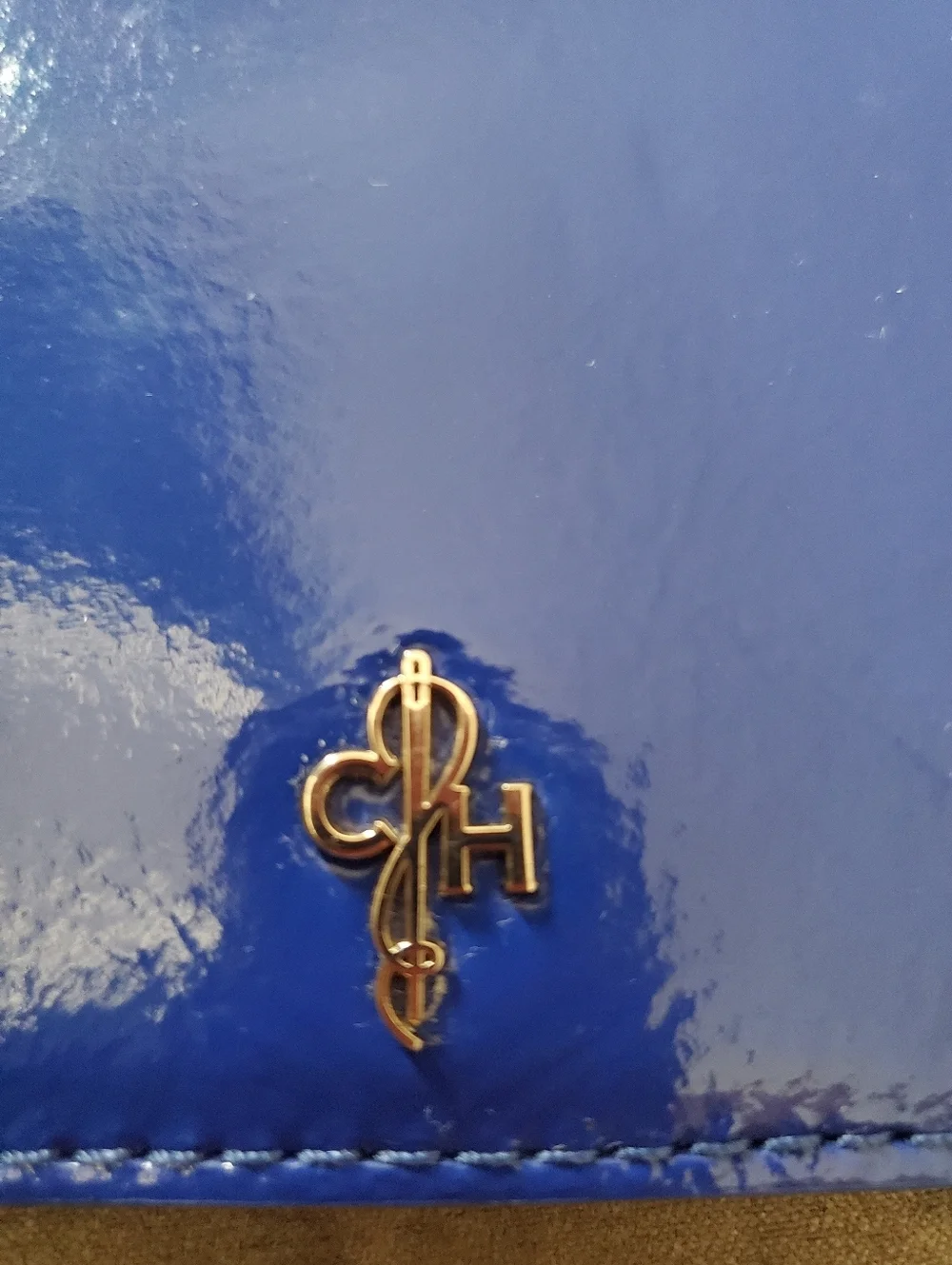 Cole Haan Jitney Patent Leather Wallet In Purple (Looks Royal Blue) NWOT